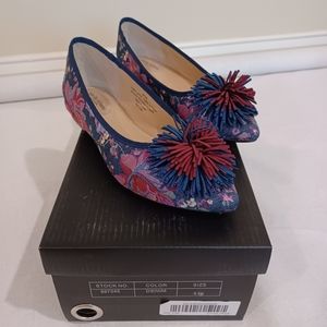 Wendy Williams, Brocade Flat Slip On, Denim Color, sz 6.5 med